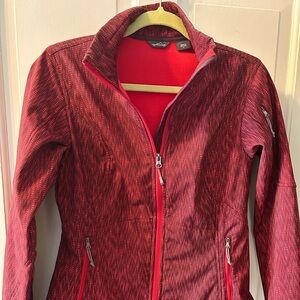 Eddie Bauer Women's Red Fleece lined Jacket Small EUC